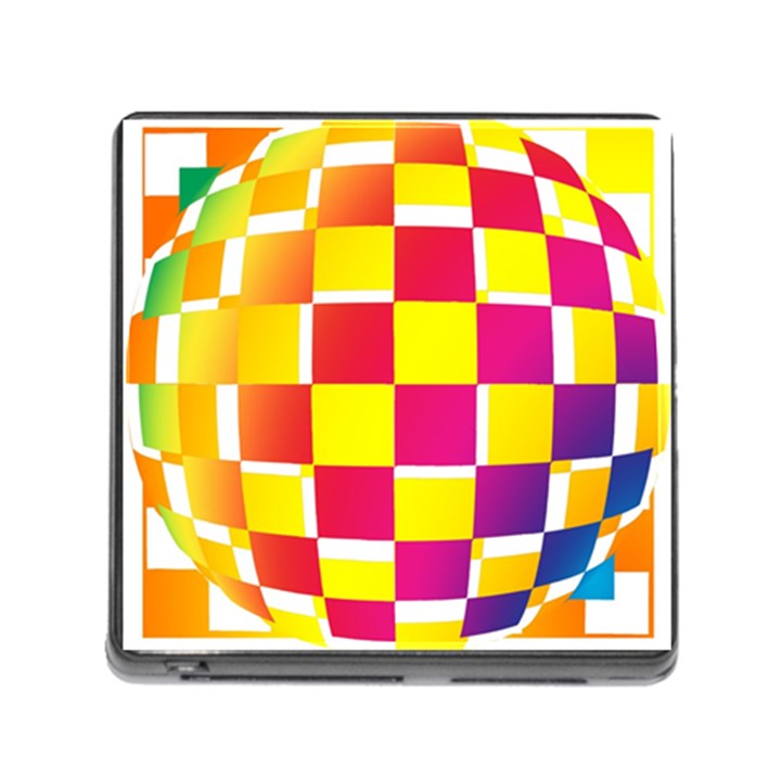 Squares Colored Background Memory Card Reader (Square)