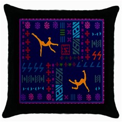 A Colorful Modern Illustration For Lovers Throw Pillow Case (black) by Simbadda