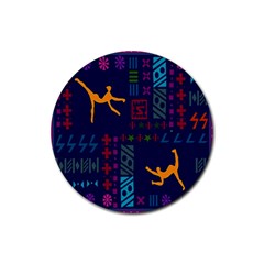 A Colorful Modern Illustration For Lovers Rubber Coaster (round) 