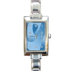 Abstract Blue Background Swirls Rectangle Italian Charm Watch by Simbadda