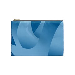 Abstract Blue Background Swirls Cosmetic Bag (medium)  by Simbadda