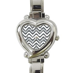 Shades Of Grey And White Wavy Lines Background Wallpaper Heart Italian Charm Watch