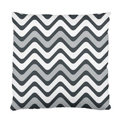 Shades Of Grey And White Wavy Lines Background Wallpaper Standard Cushion Case (two Sides) by Simbadda