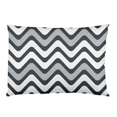 Shades Of Grey And White Wavy Lines Background Wallpaper Pillow Case