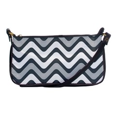 Shades Of Grey And White Wavy Lines Background Wallpaper Shoulder Clutch Bags