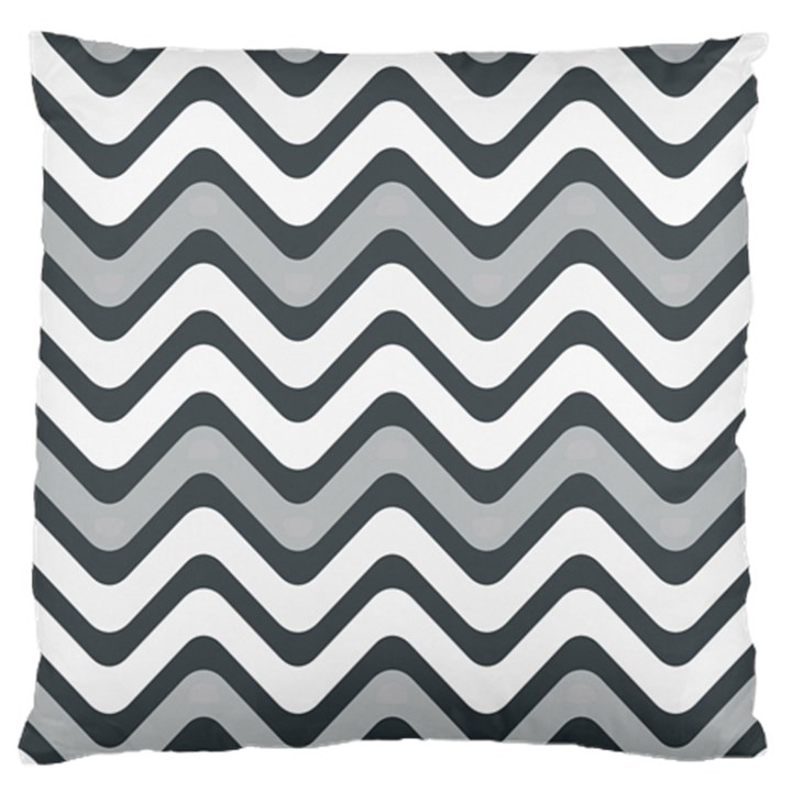 Shades Of Grey And White Wavy Lines Background Wallpaper Standard Flano Cushion Case (One Side)