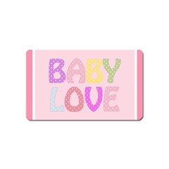 Pink Baby Love Text In Colorful Polka Dots Magnet (name Card) by Simbadda