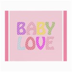 Pink Baby Love Text In Colorful Polka Dots Small Glasses Cloth (2-Side) Front