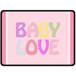 Pink Baby Love Text In Colorful Polka Dots Fleece Blanket (Large)  80 x60  Blanket Front