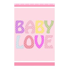 Pink Baby Love Text In Colorful Polka Dots Shower Curtain 48  X 72  (small)  by Simbadda