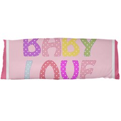 Pink Baby Love Text In Colorful Polka Dots Body Pillow Case Dakimakura (two Sides) by Simbadda