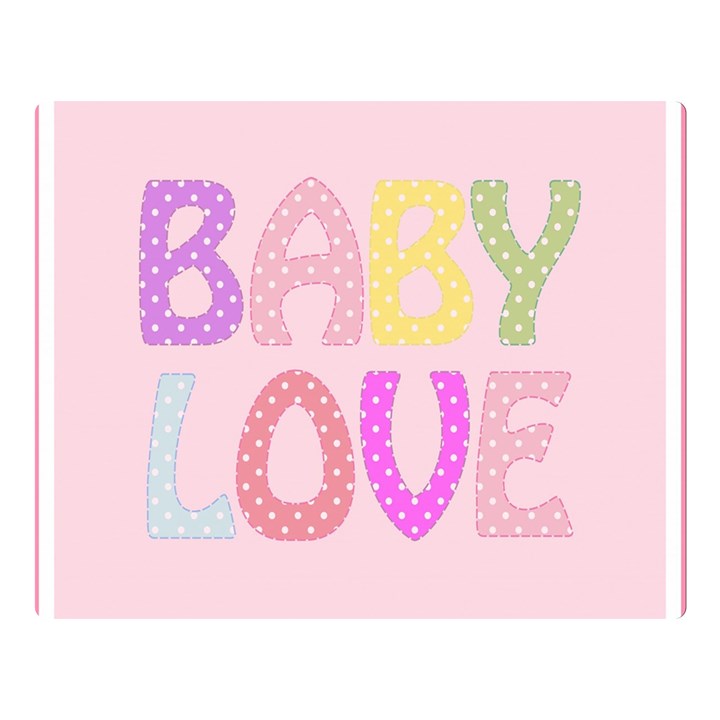 Pink Baby Love Text In Colorful Polka Dots Double Sided Flano Blanket (Large) 