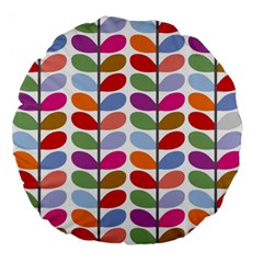 Colorful Bright Leaf Pattern Background Large 18  Premium Flano Round Cushions by Simbadda