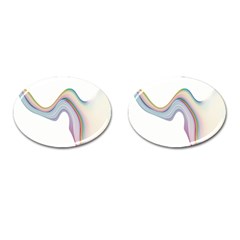 Abstract Ribbon Background Cufflinks (oval)