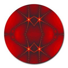 Impressive Red Fractal Round Mousepads by Simbadda