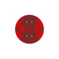 Impressive Red Fractal Golf Ball Marker