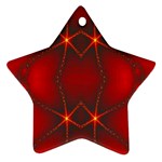 Impressive Red Fractal Star Ornament (Two Sides) Back