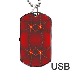 Impressive Red Fractal Dog Tag Usb Flash (one Side)