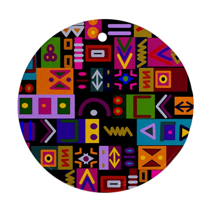 Abstract A Colorful Modern Illustration Round Ornament (Two Sides)