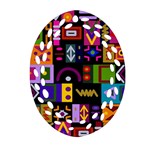 Abstract A Colorful Modern Illustration Oval Filigree Ornament (Two Sides) Front
