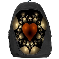 Fractal Of A Red Heart Surrounded By Beige Ball Backpack Bag