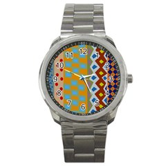Abstract A Colorful Modern Illustration Sport Metal Watch by Simbadda