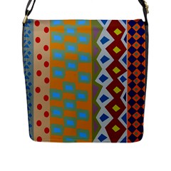 Abstract A Colorful Modern Illustration Flap Messenger Bag (l) 