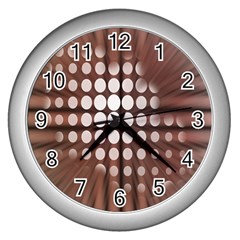 Technical Background With Circles And A Burst Of Color Wall Clocks (silver) 