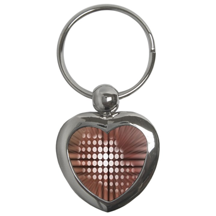 Technical Background With Circles And A Burst Of Color Key Chains (Heart) 