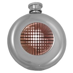Technical Background With Circles And A Burst Of Color Round Hip Flask (5 Oz)