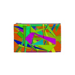 Background With Colorful Triangles Cosmetic Bag (small) 