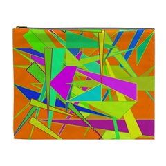 Background With Colorful Triangles Cosmetic Bag (xl) by Simbadda