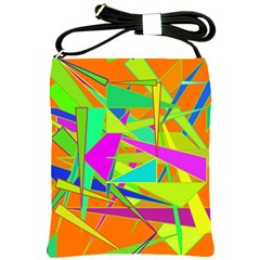 Background With Colorful Triangles Shoulder Sling Bags by Simbadda