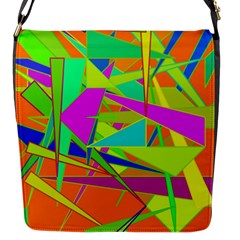 Background With Colorful Triangles Flap Messenger Bag (s) by Simbadda