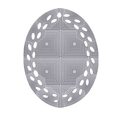 Grid Squares And Rectangles Mirror Images Colors Ornament (oval Filigree)