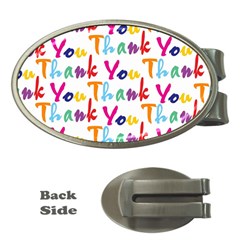 Wallpaper With The Words Thank You In Colorful Letters Money Clips (oval)  by Simbadda