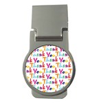 Wallpaper With The Words Thank You In Colorful Letters Money Clips (Round)  Front