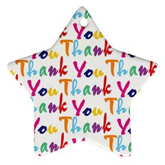 Wallpaper With The Words Thank You In Colorful Letters Star Ornament (two Sides) by Simbadda