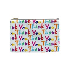 Wallpaper With The Words Thank You In Colorful Letters Cosmetic Bag (medium)  by Simbadda
