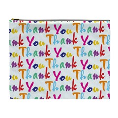 Wallpaper With The Words Thank You In Colorful Letters Cosmetic Bag (xl) by Simbadda