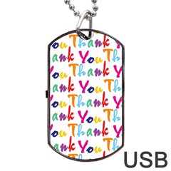 Wallpaper With The Words Thank You In Colorful Letters Dog Tag Usb Flash (two Sides) by Simbadda