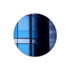 Modern Office Window Architecture Detail Rubber Coaster (round)  by Simbadda