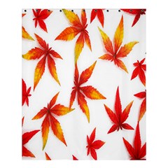 Colorful Autumn Leaves On White Background Shower Curtain 60  X 72  (medium)  by Simbadda