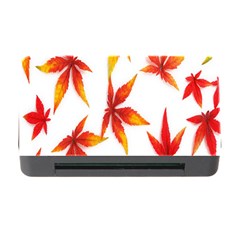 Colorful Autumn Leaves On White Background Memory Card Reader With Cf by Simbadda