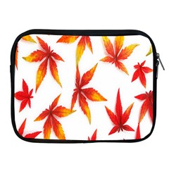 Colorful Autumn Leaves On White Background Apple Ipad 2/3/4 Zipper Cases by Simbadda