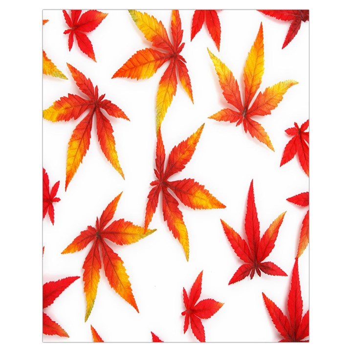 Colorful Autumn Leaves On White Background Drawstring Bag (Small)