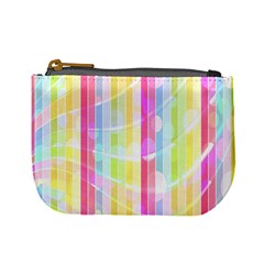 Colorful Abstract Stripes Circles And Waves Wallpaper Background Mini Coin Purses