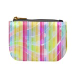 Colorful Abstract Stripes Circles And Waves Wallpaper Background Mini Coin Purses Front