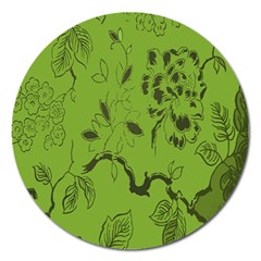 Abstract Green Background Natural Motive Magnet 5  (round) by Simbadda