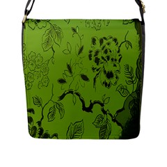 Abstract Green Background Natural Motive Flap Messenger Bag (l) 